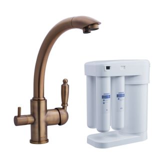 Смеситель для кухни Swedbe Selene Plus K8043M в комплекте с фильтром Аквафор Морион бронза